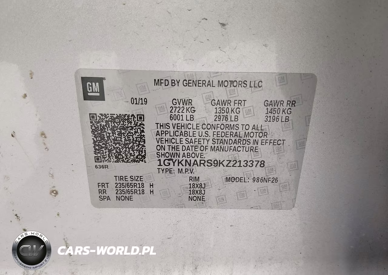2019 Cadillac Xt5 Standard VIN:1GYKNARS9KZ213378 - 9