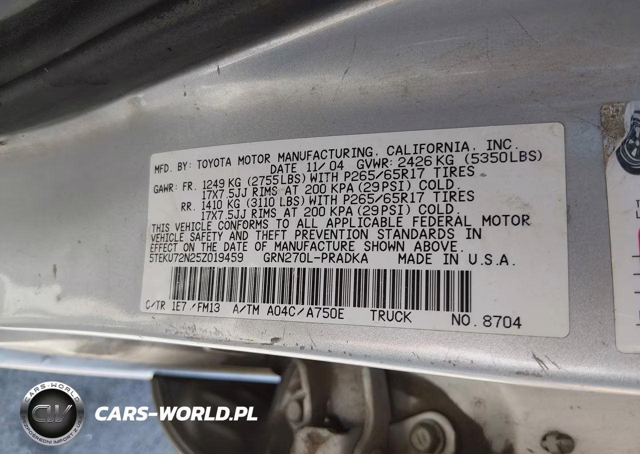 2005 Toyota Tacoma Prerunner V6 VIN:5TEKU72N25Z019459 - 9