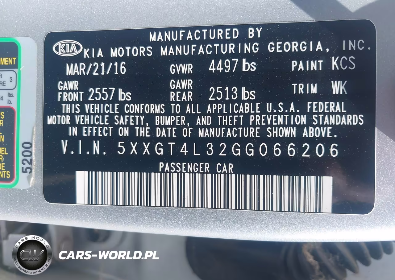 2016 Kia Optima Lx VIN:5XXGT4L32GG066206 - 9