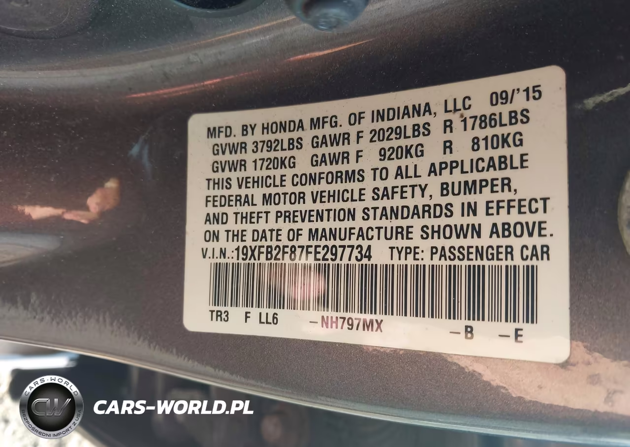 2015 Honda Civic Ex VIN:19XFB2F87FE297734 - 9