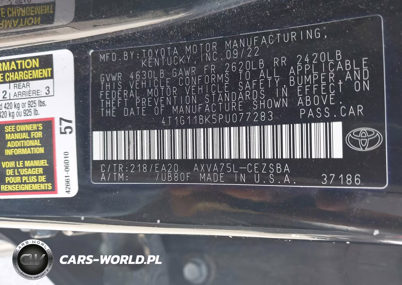 2023 Toyota Camry Se Awd VIN:4T1G11BK5PU077283 - 9