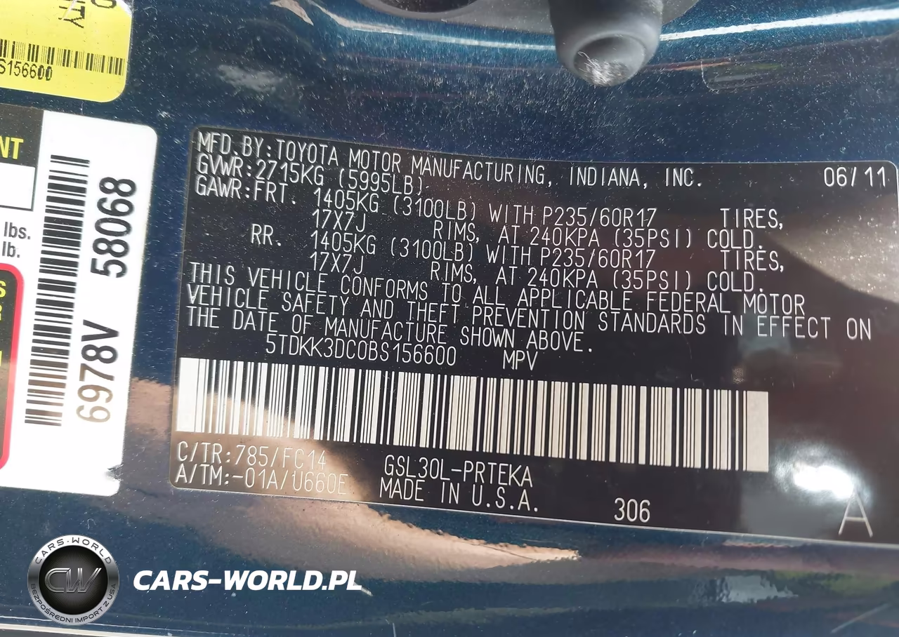 2011 Toyota Sienna Le V6 VIN:5TDKK3DC0BS156600 - 9