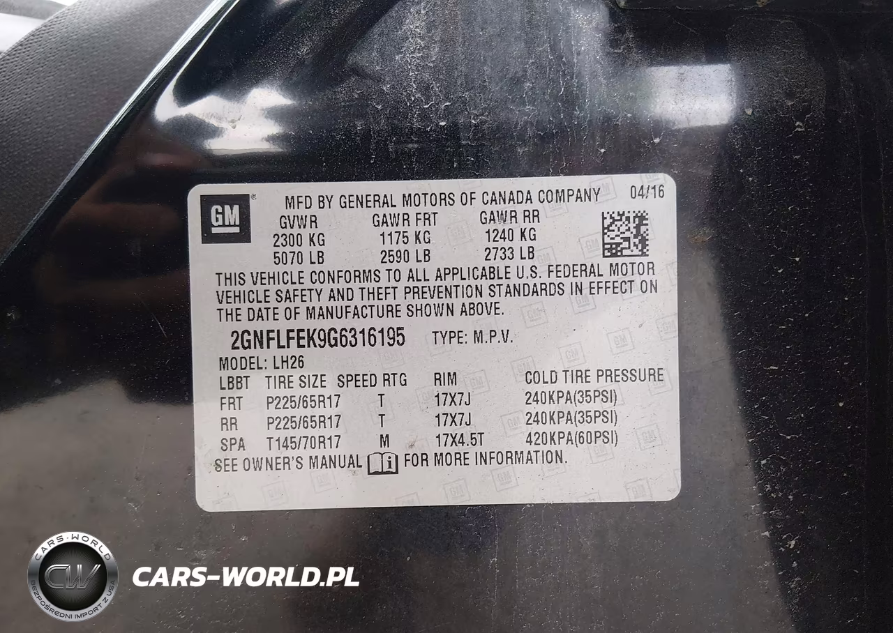2016 Chevrolet Equinox Lt VIN:2GNFLFEK9G6316195 - 9