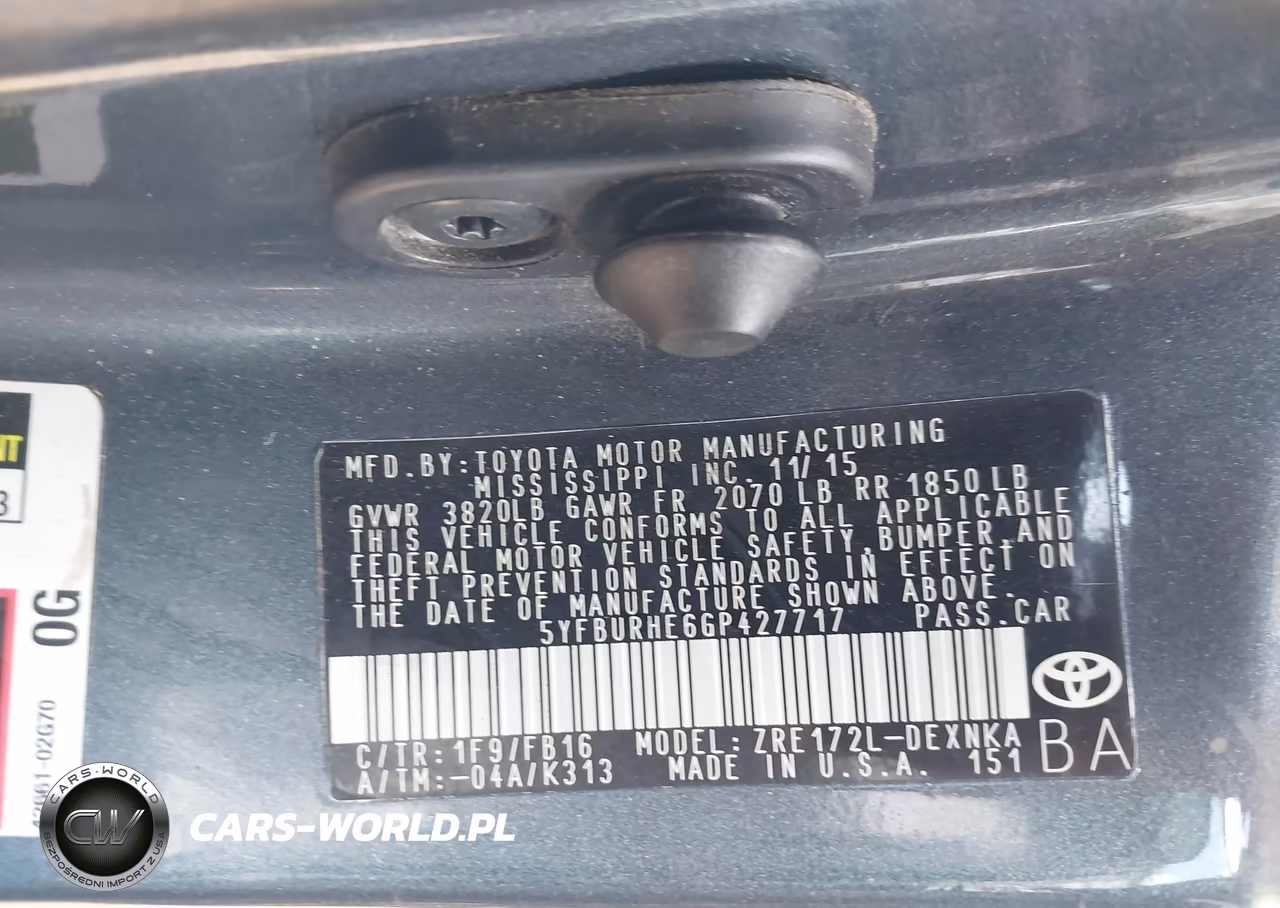 2016 Toyota Corolla Le VIN:5YFBURHE6GP427717 - 9