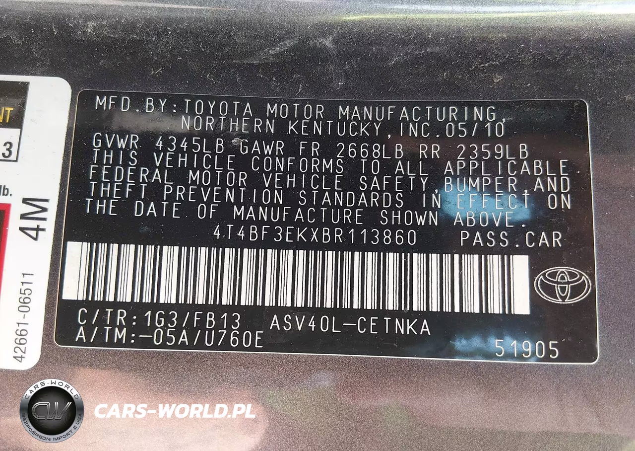 2011 Toyota Camry Le VIN:4T4BF3EKXBR113860 - 9