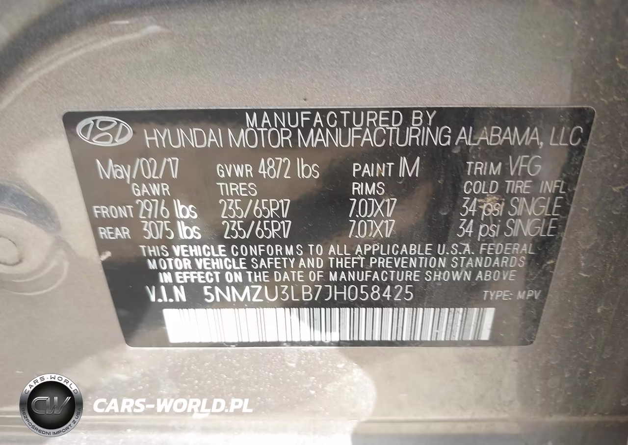2018 Hyundai Santa Fe Sport 2.4L VIN:5NMZU3LB7JH058425 - 9