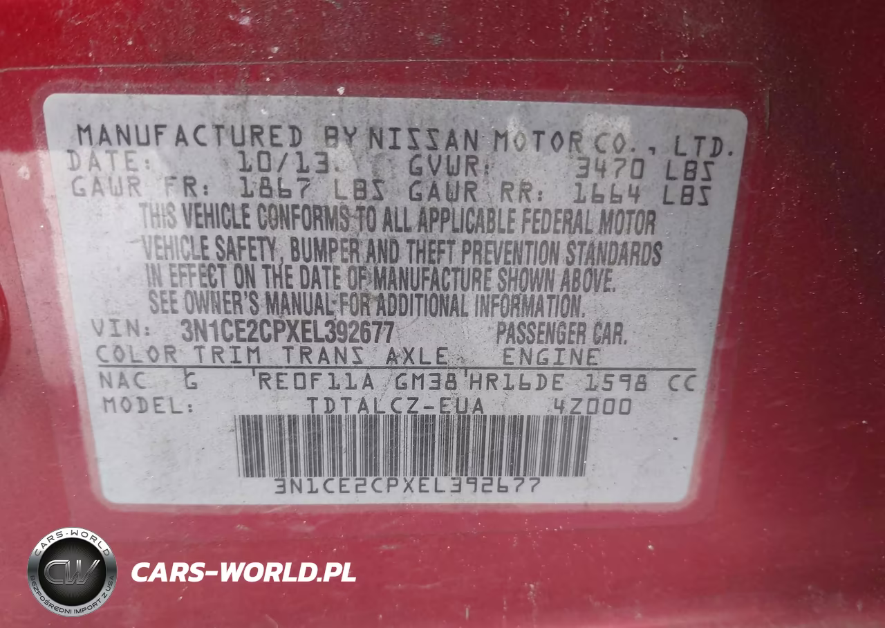 2014 Nissan Versa Note S Plus VIN:3N1CE2CPXEL392677 - 9