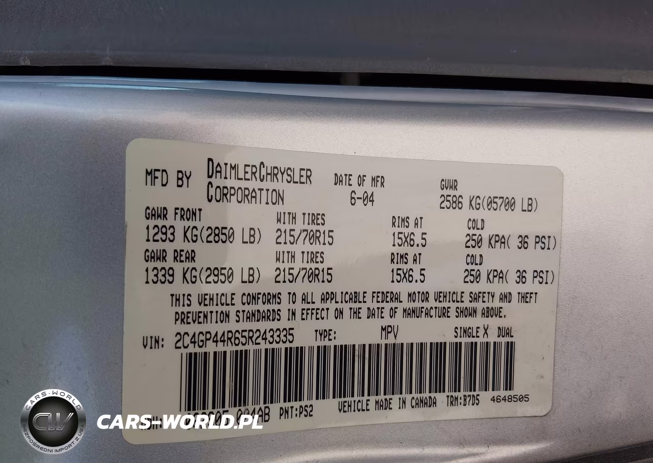 2005 Chrysler Town & Country Lx VIN:2C4GP44R65R243335 - 9