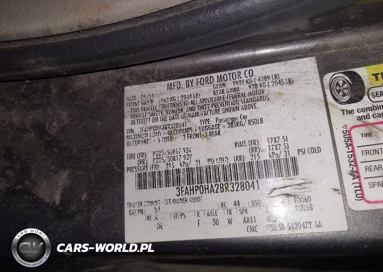 2011 Ford Fusion Se VIN:3FAHP0HA2BR328041 - 9