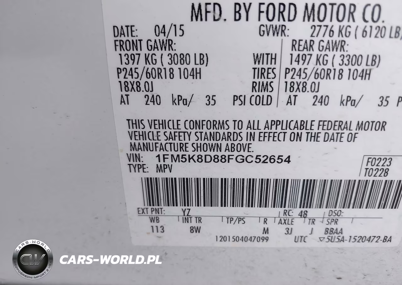 2015 Ford Explorer Xlt VIN:1FM5K8D88FGC52654 - 9