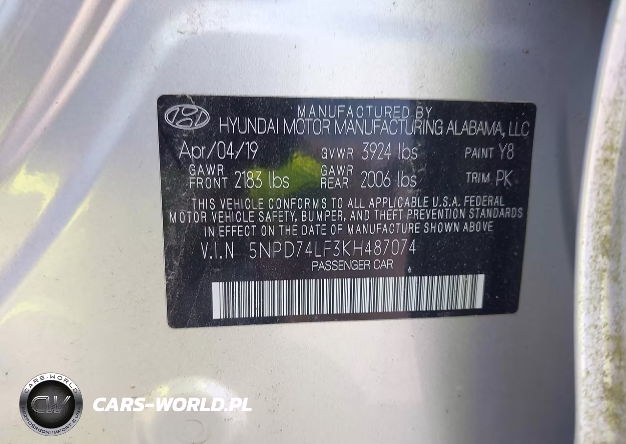 2019 Hyundai Elantra Se VIN:5NPD74LF3KH487074 - 9