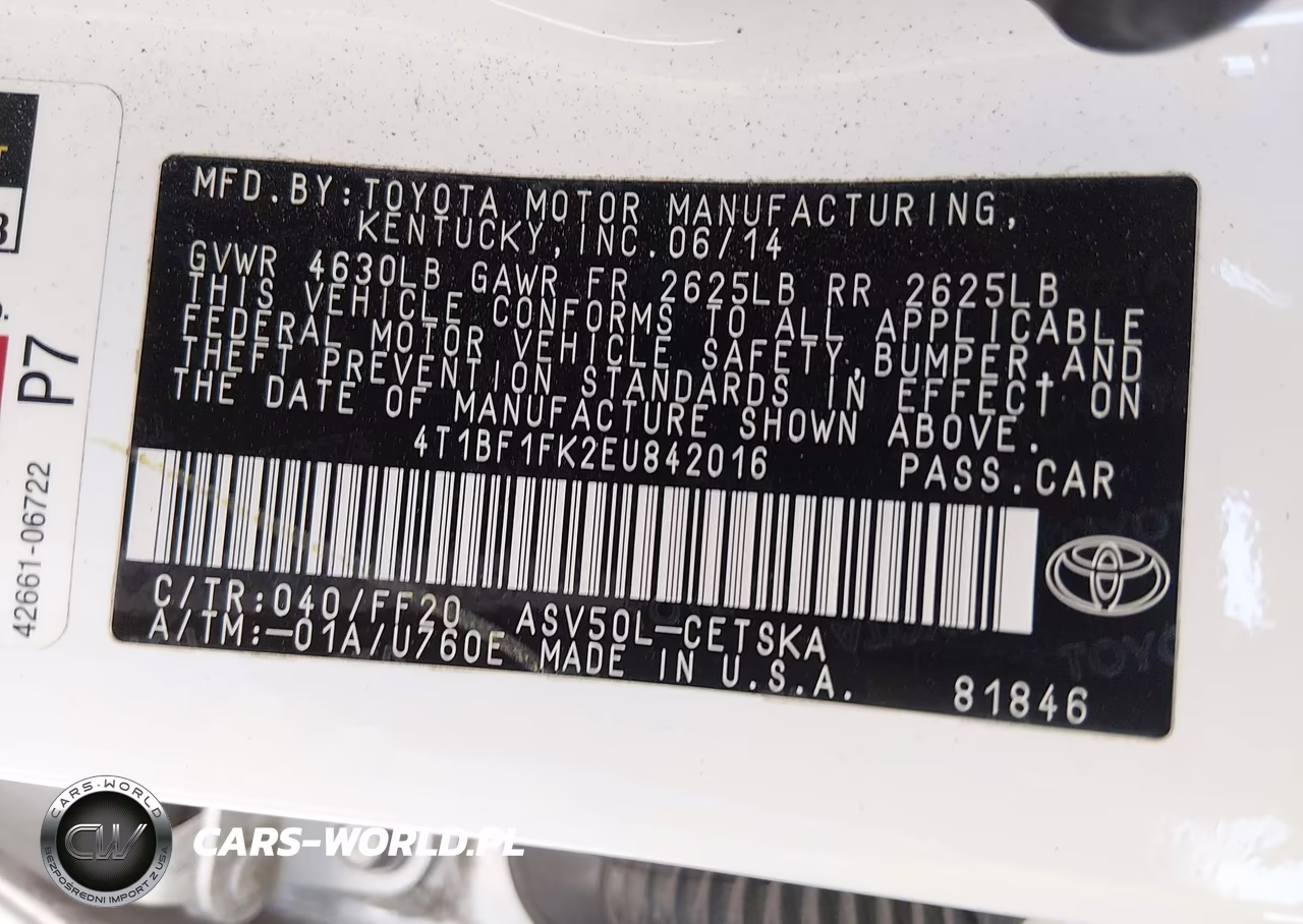 2014 Toyota Camry Se VIN:4T1BF1FK2EU842016 - 9