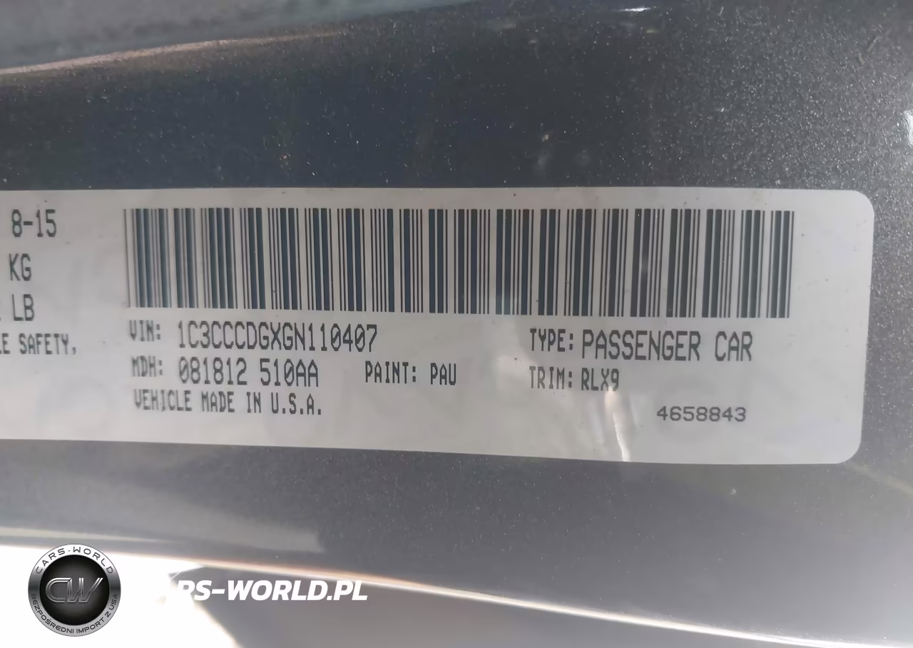 2016 Chrysler 200 S VIN:1C3CCCDGXGN110407 - 9
