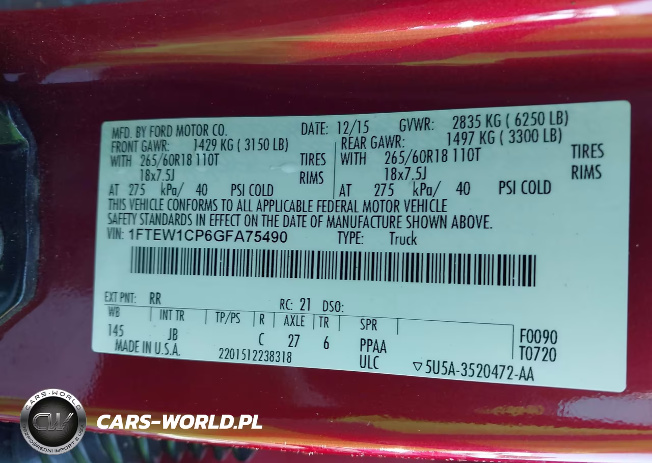 2016 Ford F-150 Xlt VIN:1FTEW1CP6GFA75490 - 9