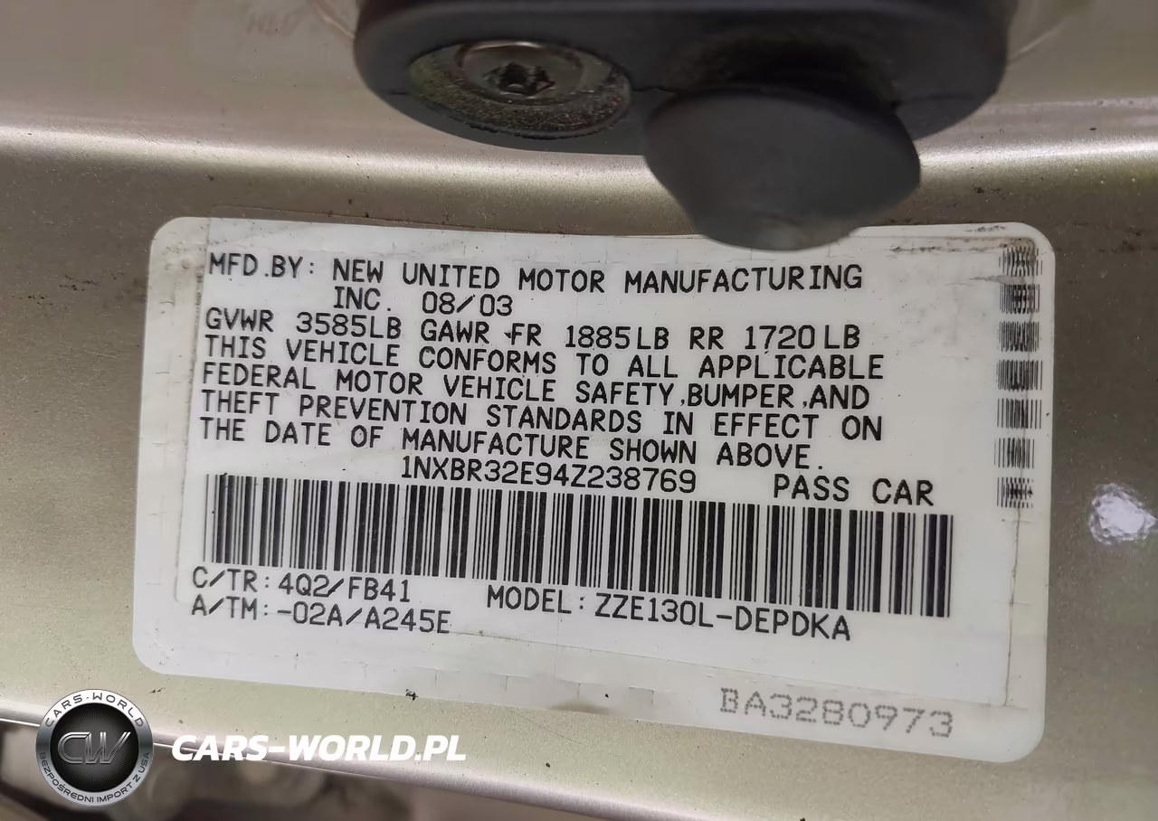 2004 Toyota Corolla Ce VIN:1NXBR32E94Z238769 - 9