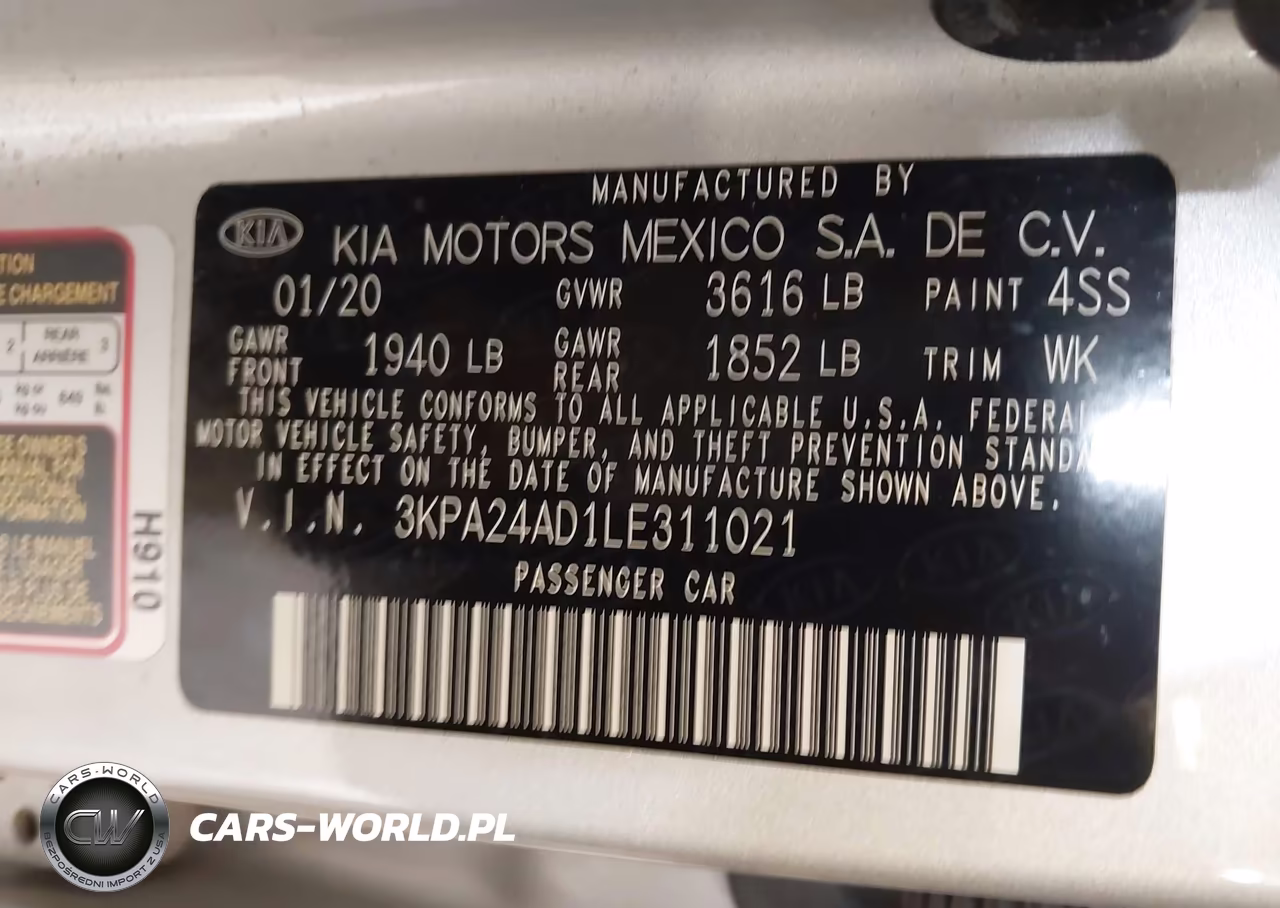 2020 Kia Rio S VIN:3KPA24AD1LE311021 - 9