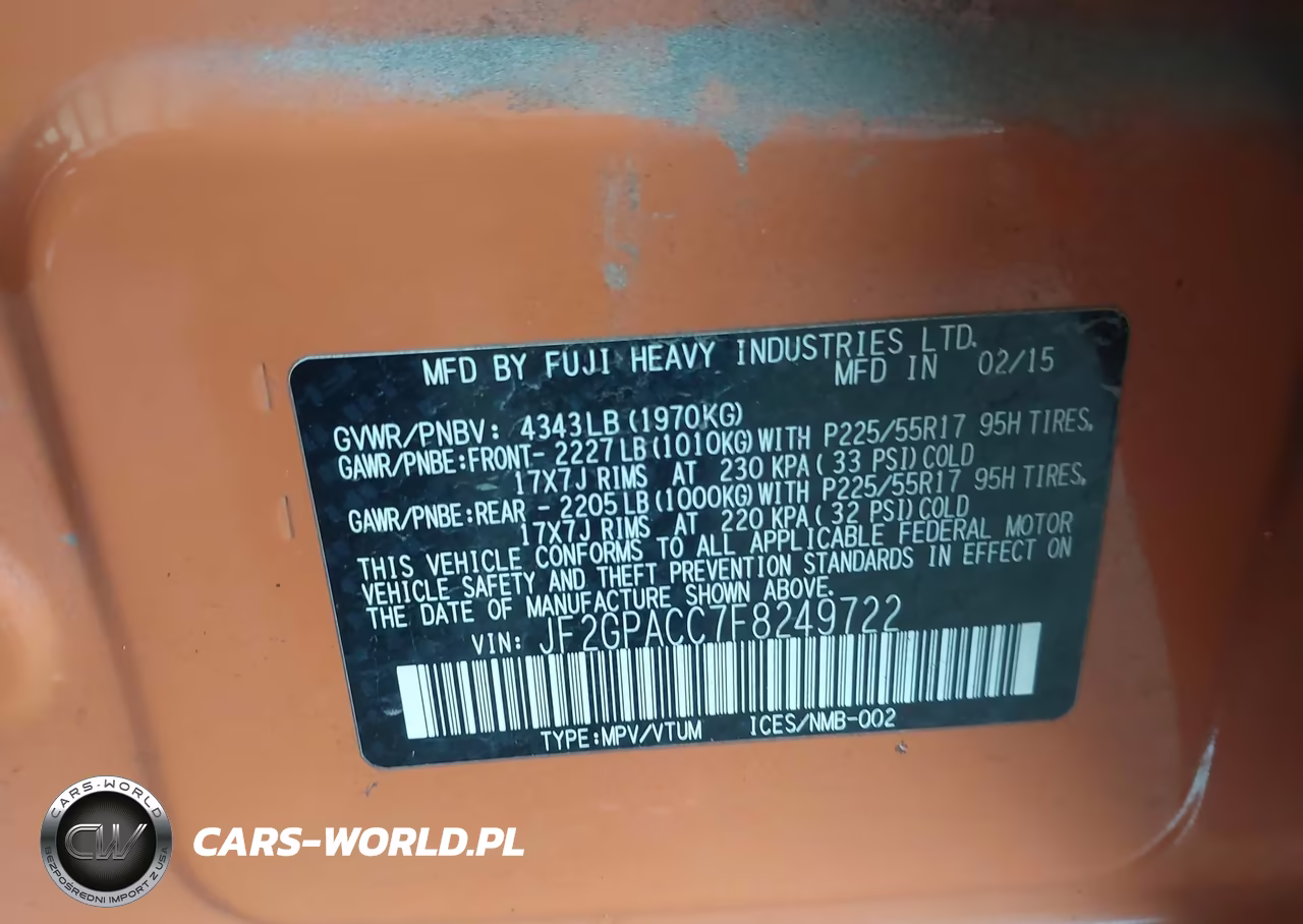2015 Subaru Xv Crosstrek 2.0I Premium VIN:JF2GPACC7F8249722 - 9
