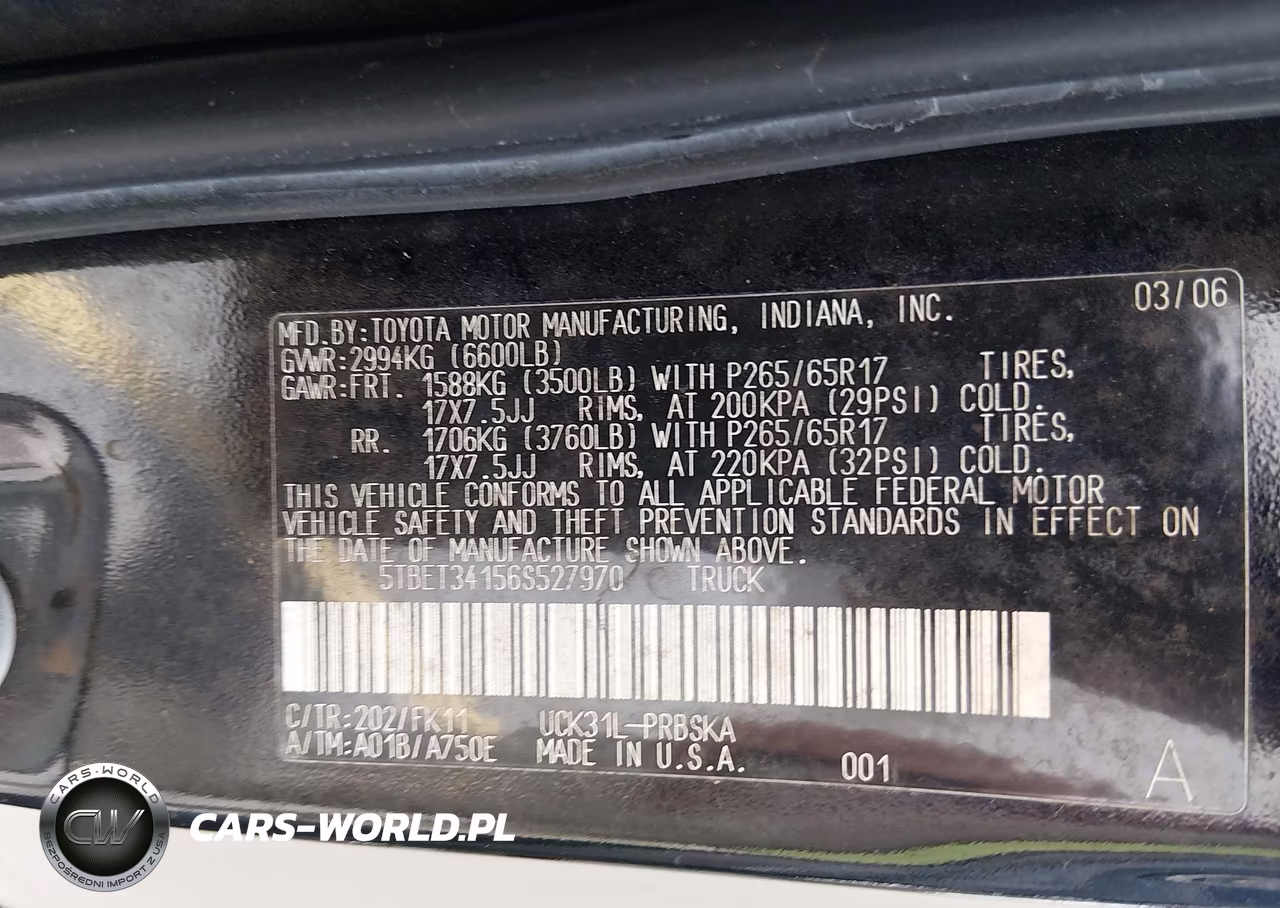 2006 Toyota Tundra Sr5 V8 VIN:5TBET34156S527970 - 9