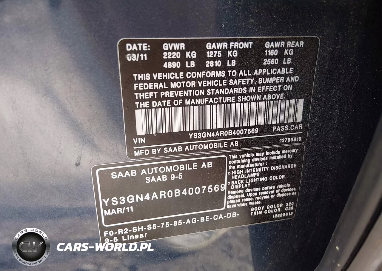 2011 Saab 9-5 Turbo4-Turbo4 Premium VIN:YS3GN4AR0B4007569 - 9