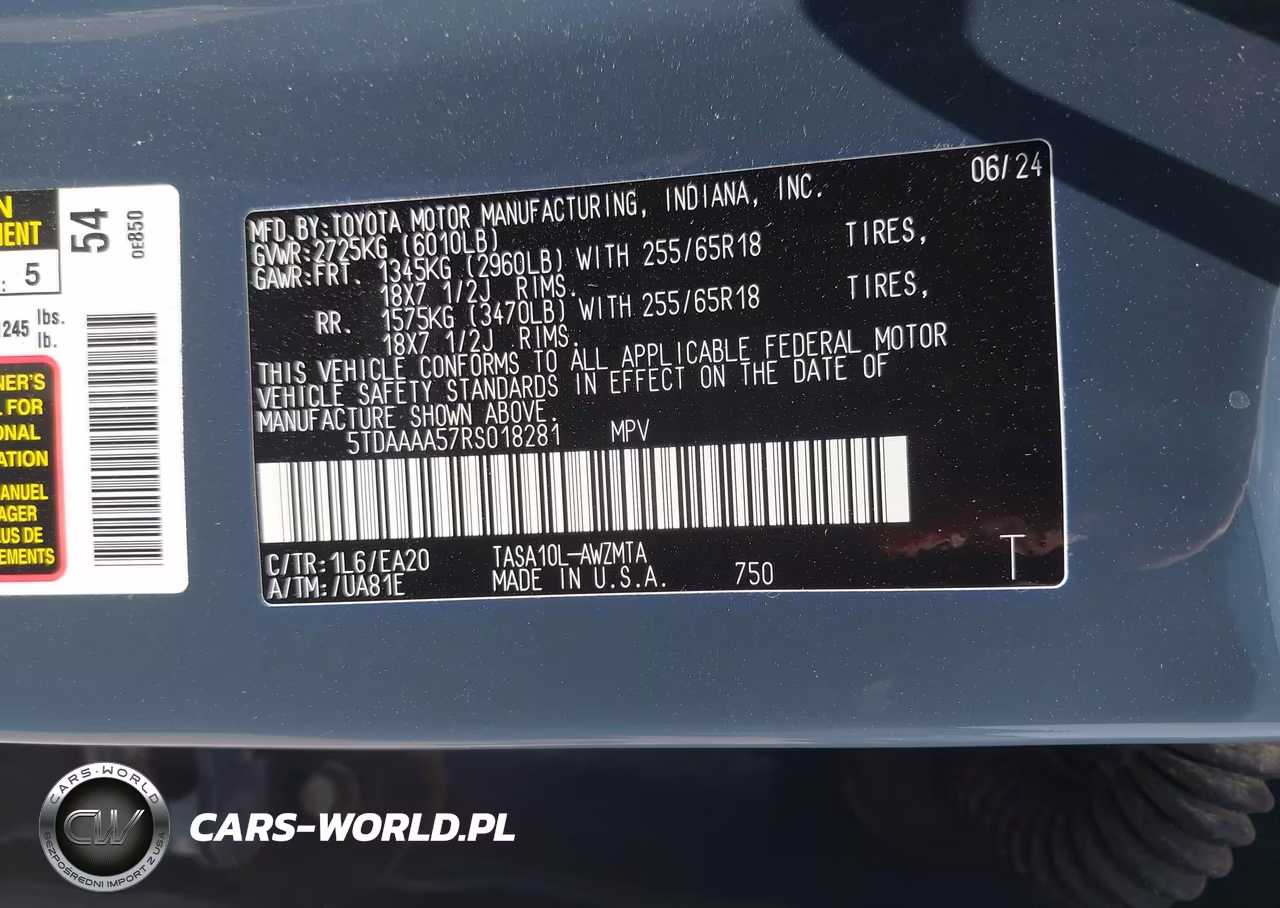 2024 Toyota Grand Highlander Xle VIN:5TDAAAA57RS018281 - 9