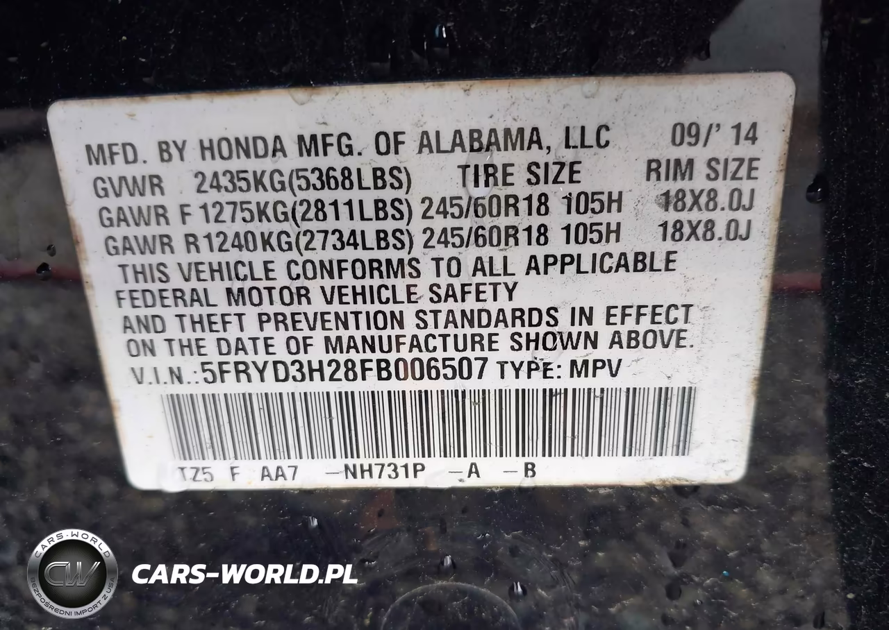 2015 Acura Mdx VIN:5FRYD3H28FB006507 - 9
