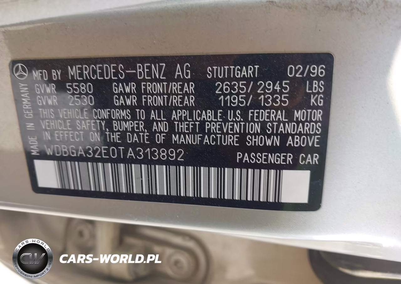 1996 Mercedes-Benz S 320W VIN:WDBGA32E0TA313892 - 9