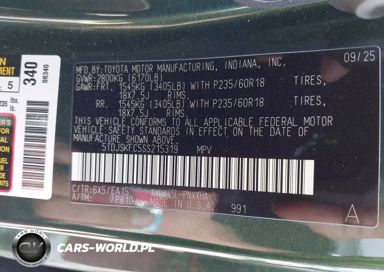 2025 Toyota Sienna Xle VIN:5TDJSKFC5SS215319 - 9