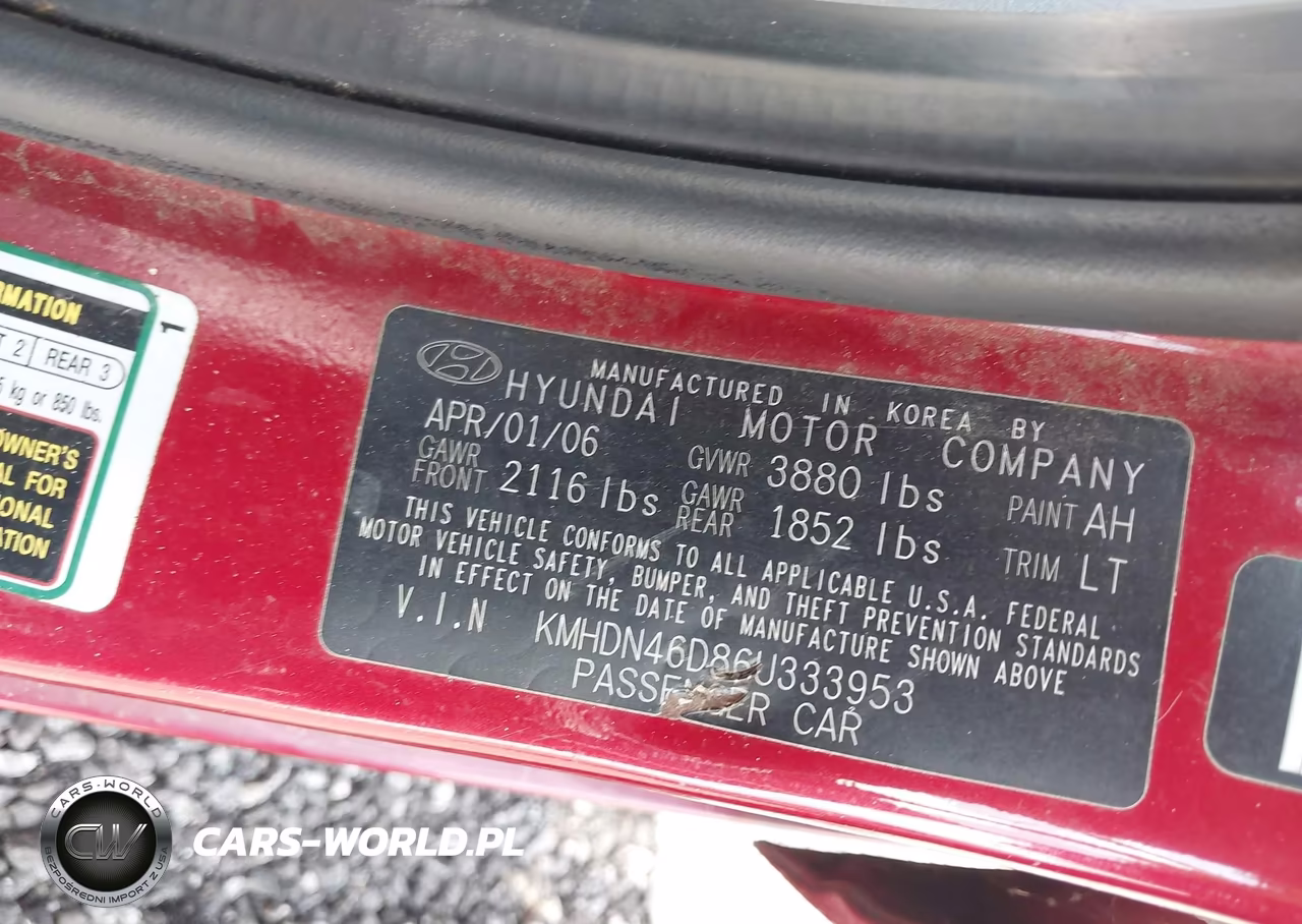 2006 Hyundai Elantra Gls-Limited VIN:KMHDN46D86U333953 - 9
