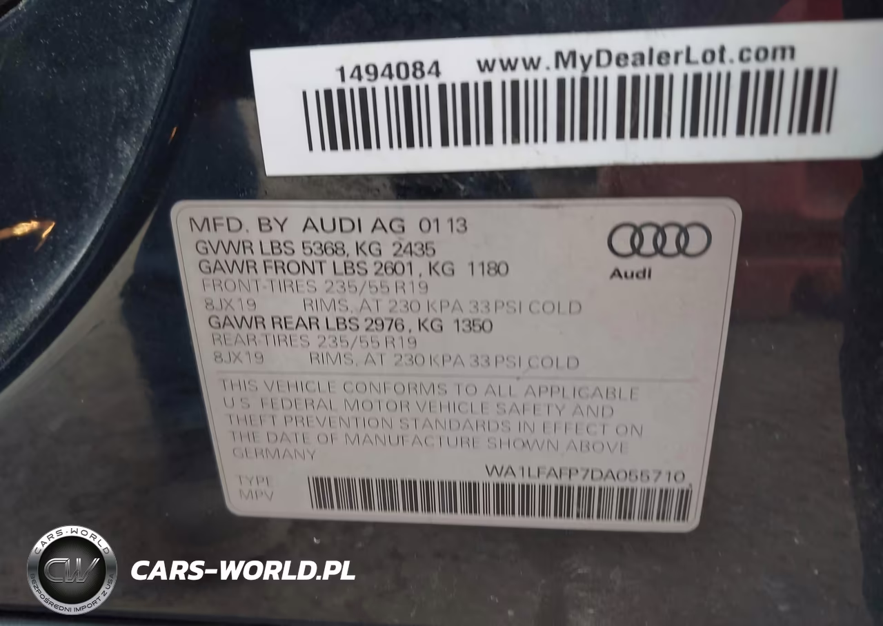 2013 Audi Q5 2.0T Premium VIN:WA1LFAFP7DA055710 - 9