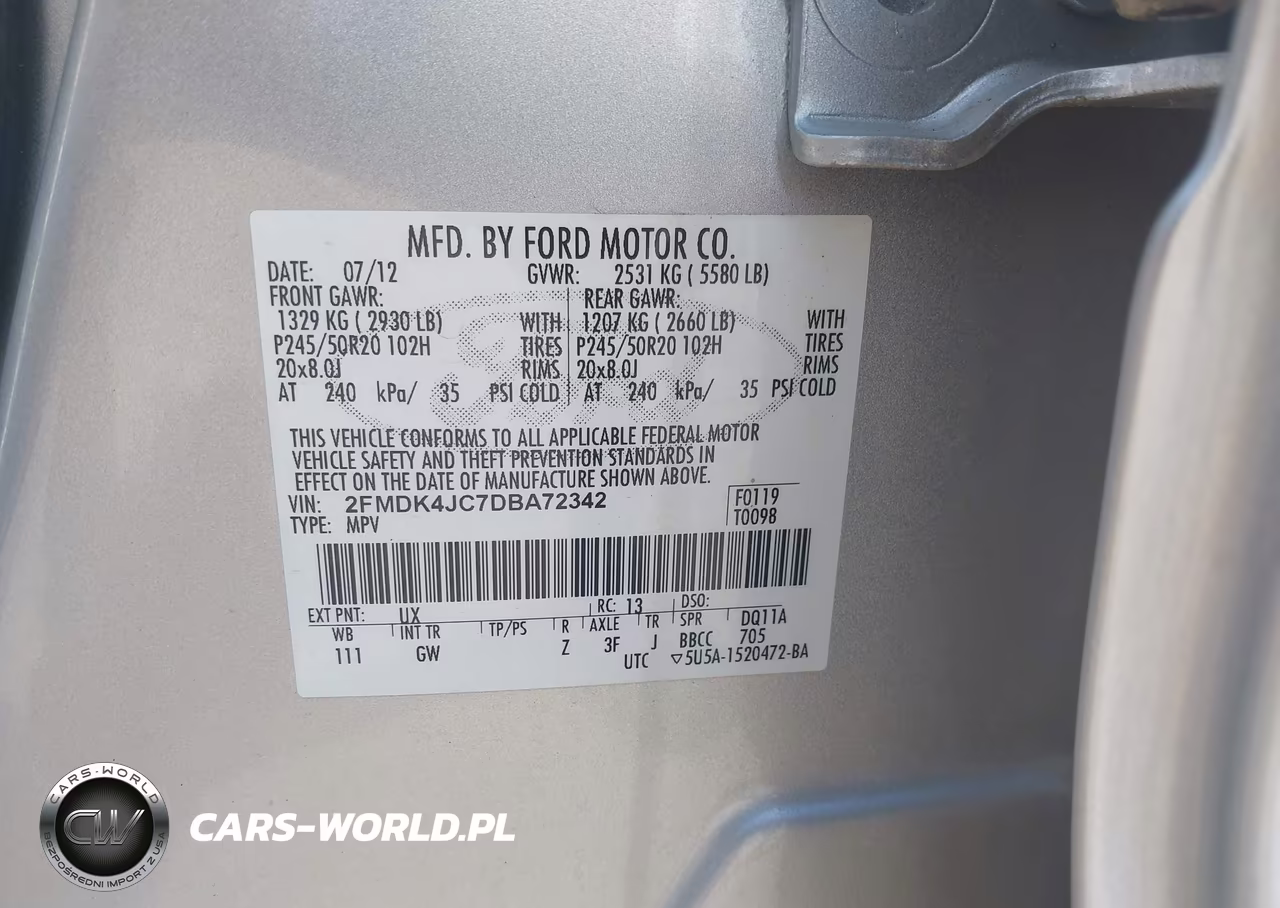 2013 Ford Edge Sel VIN:2FMDK4JC7DBA72342 - 9
