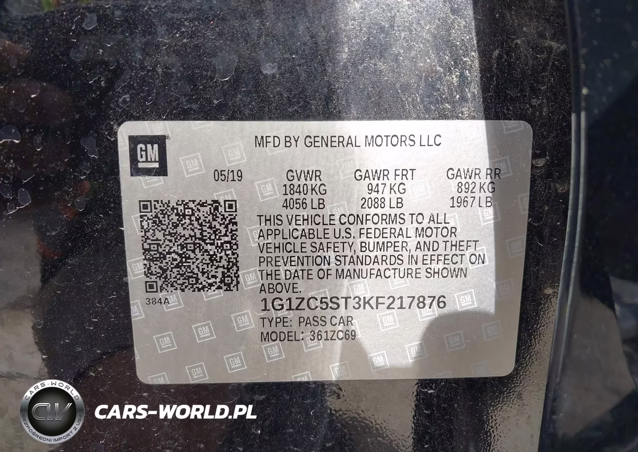2019 Chevrolet Malibu 1Fl VIN:1G1ZC5ST3KF217876 - 9