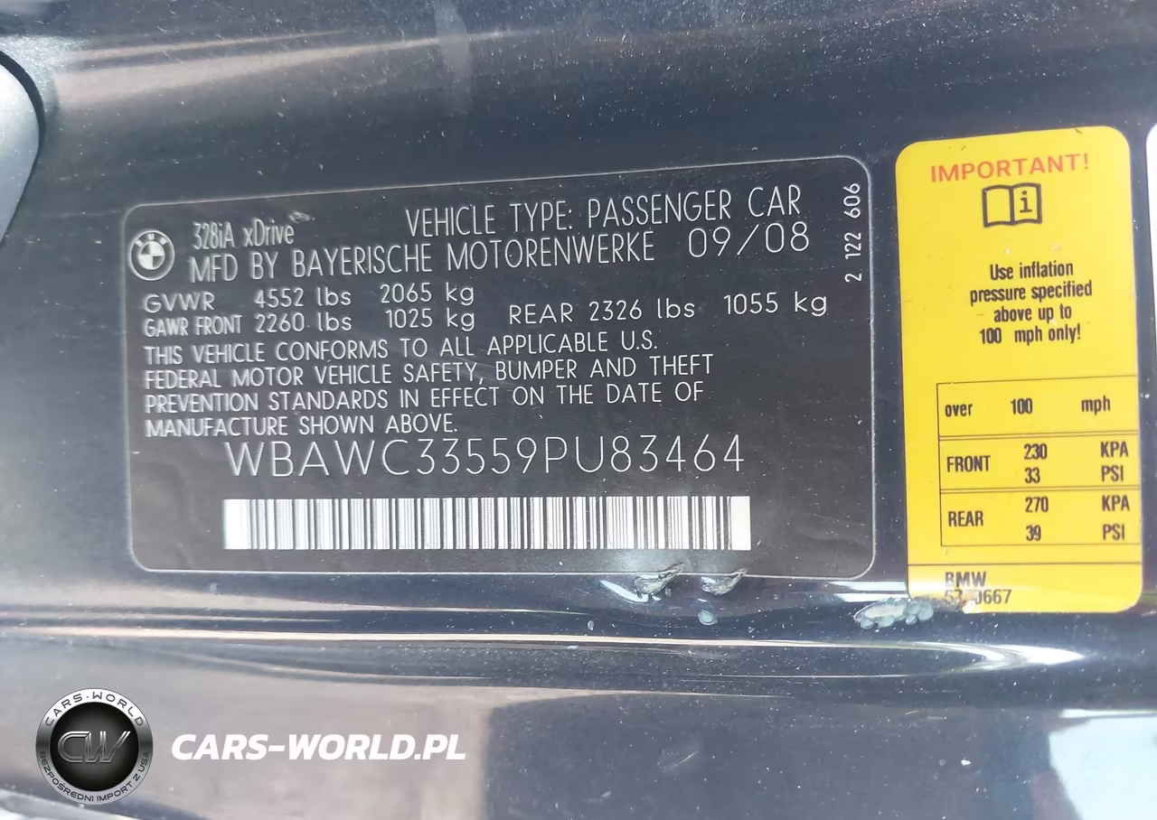2009 BMW 328I xDrive VIN:WBAWC33559PU83464 - 9
