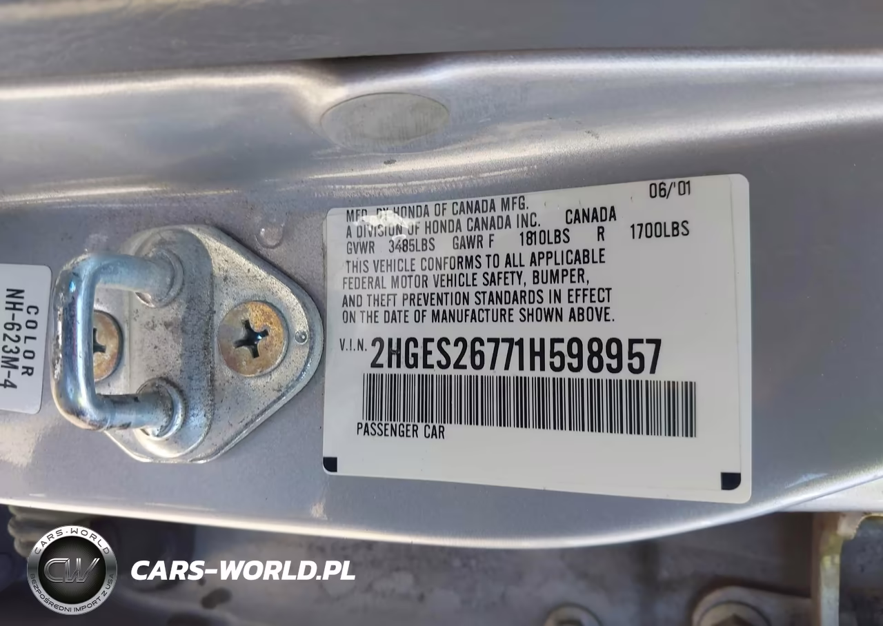 2001 Honda Civic Ex VIN:2HGES26771H598957 - 9