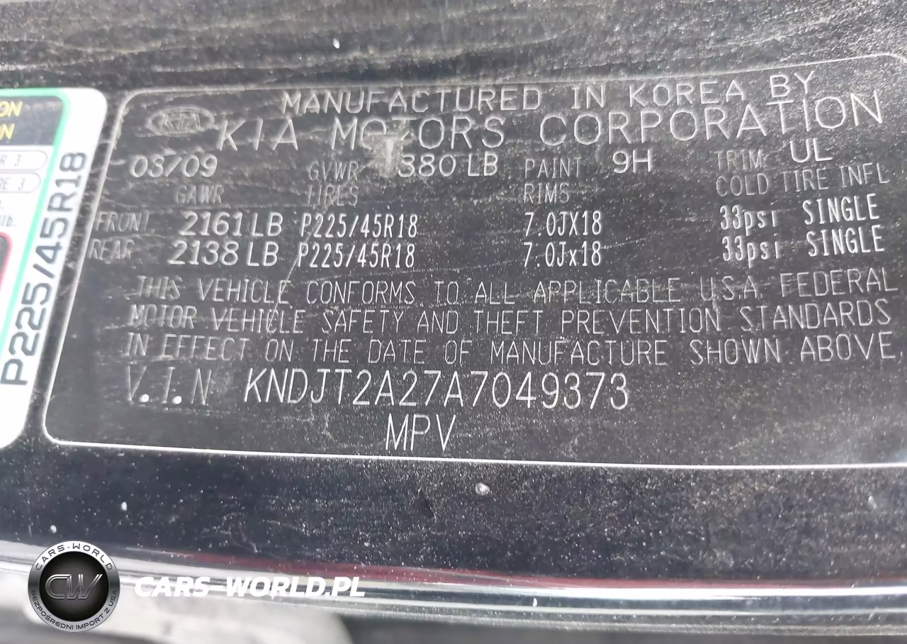 2010 Kia Soul Sport VIN:KNDJT2A27A7049373 - 9