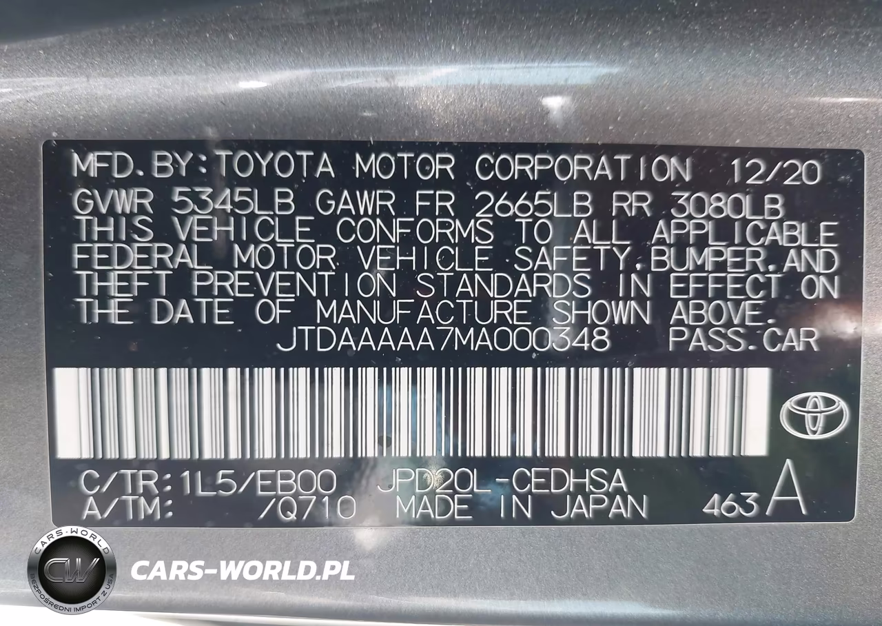 2021 Toyota Mirai Limited VIN:JTDAAAAA7MA000348 - 9