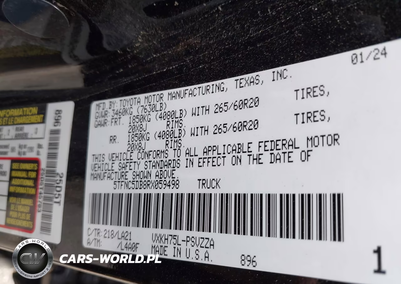 2024 Toyota Tundra Hybrid Platinum 4Wd VIN:5TFNC5DB8RX059498 - 9