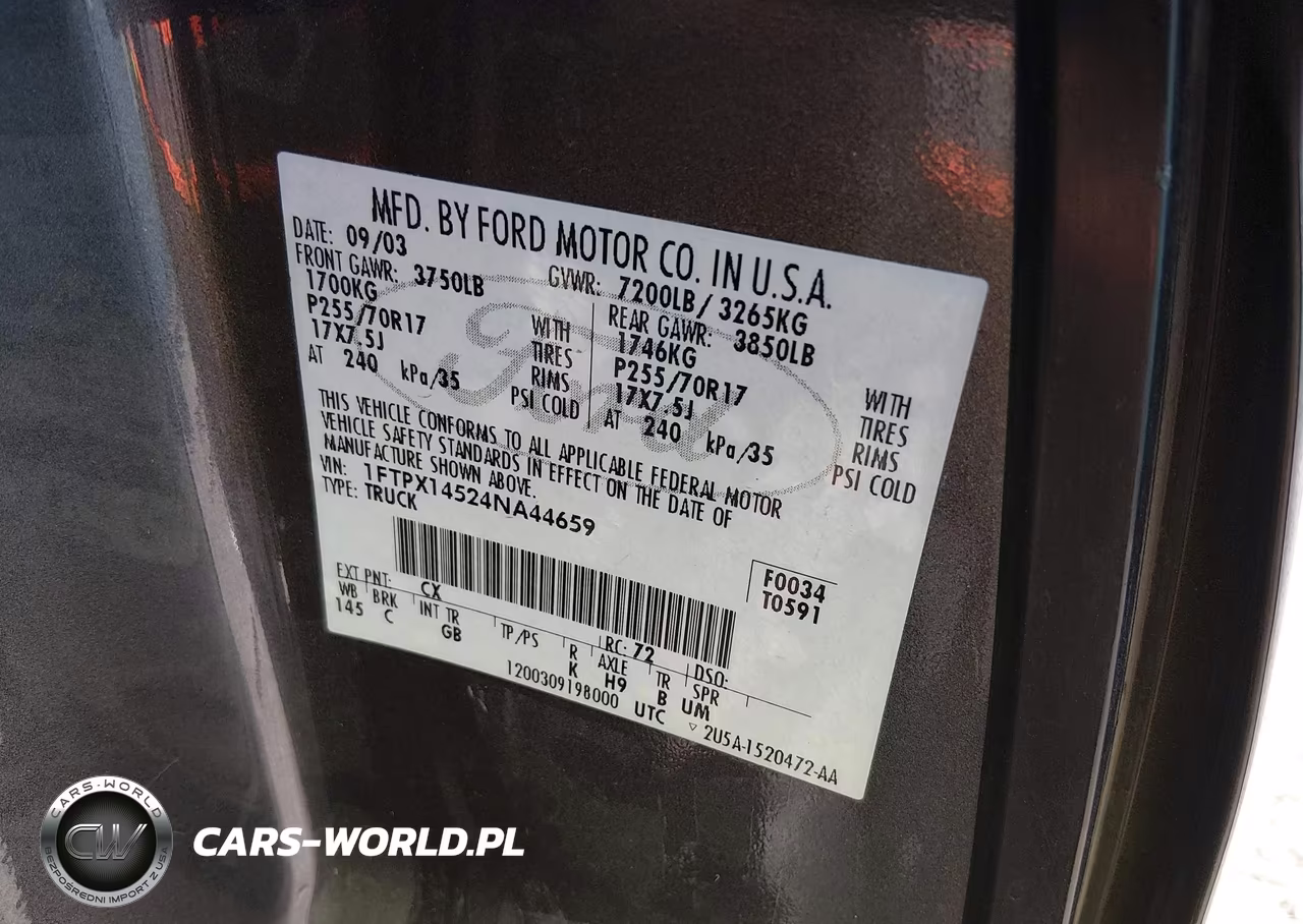 2004 Ford F-150 Fx4-Lariat-Xl-Xlt VIN:1FTPX14524NA44659 - 9