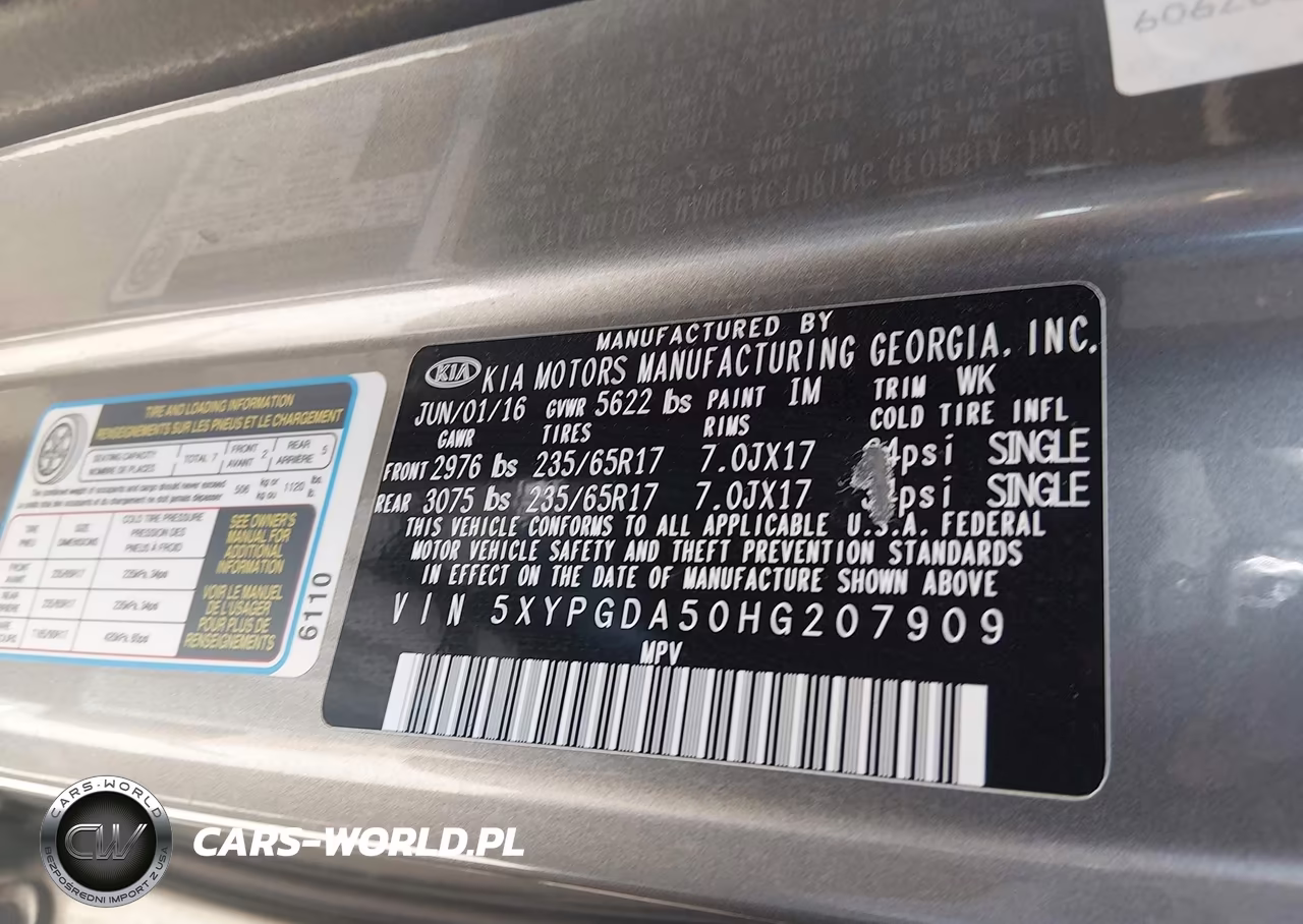 2017 Kia Sorento 3.3L Lx VIN:5XYPGDA50HG207909 - 9