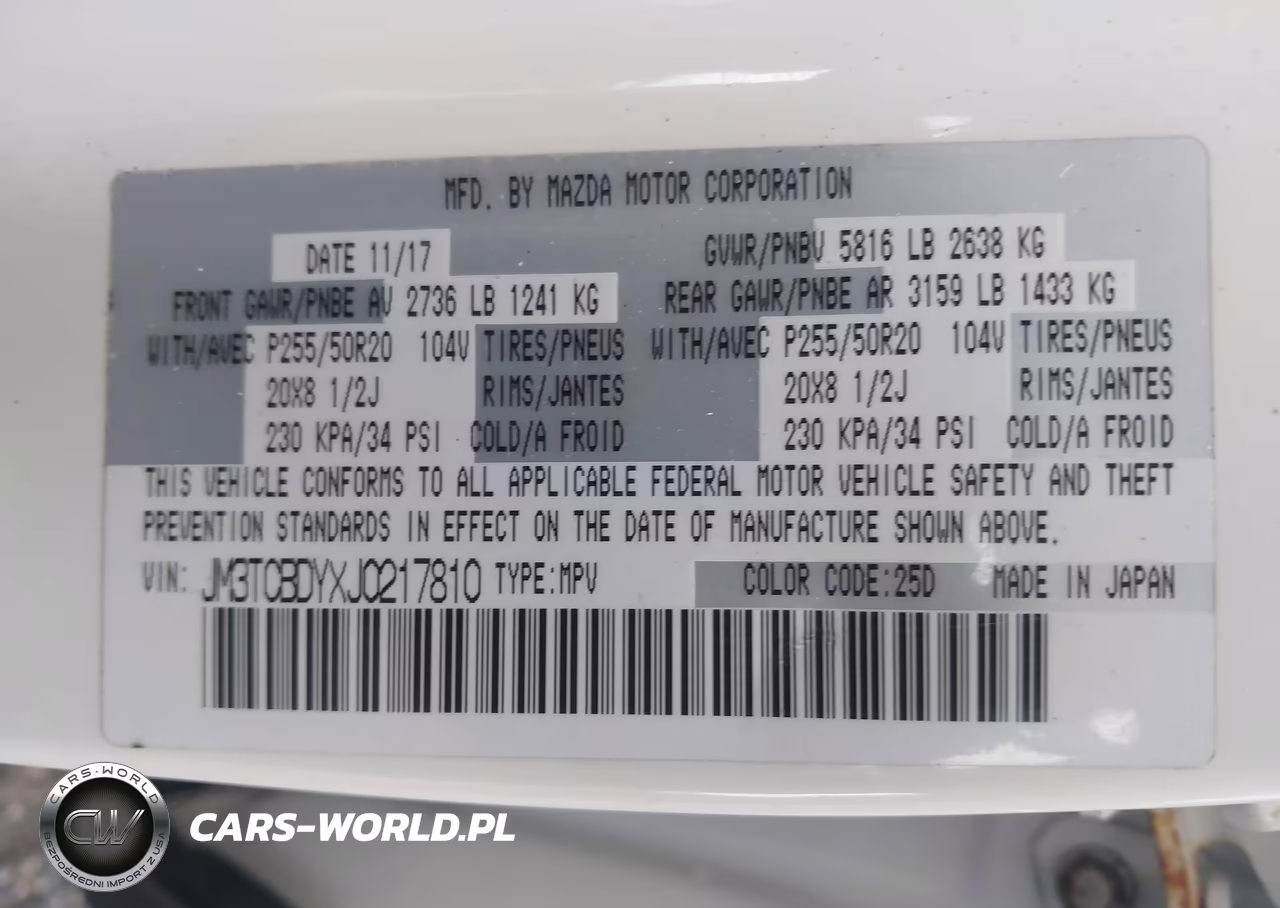 2018 Mazda Cx-9 Grand Touring VIN:JM3TCBDYXJ0217810 - 9