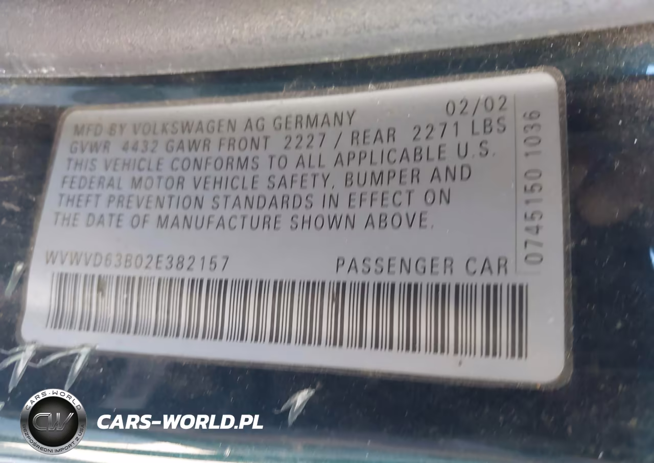2002 Volkswagen Passat Gls VIN:WVWVD63B02E382157 - 9