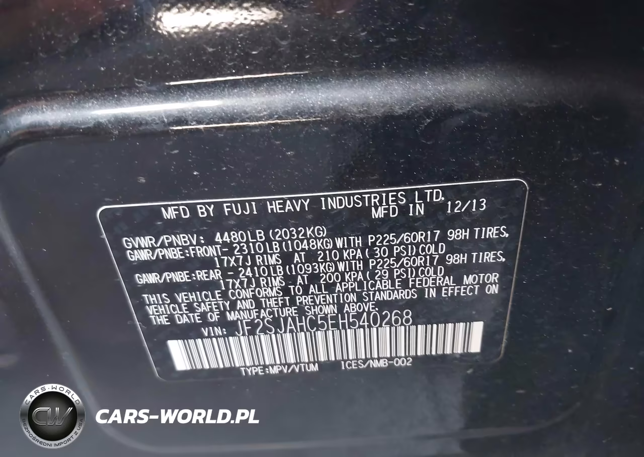 2014 Subaru Forester 2.5I Limited VIN:JF2SJAHC5EH540268 - 9