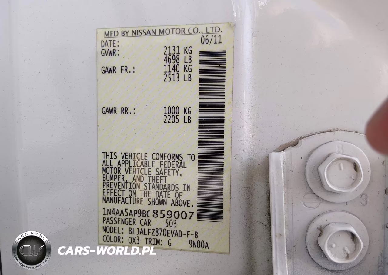 2011 Nissan Maxima 3.5 Sv VIN:1N4AA5AP9BC859007 - 9