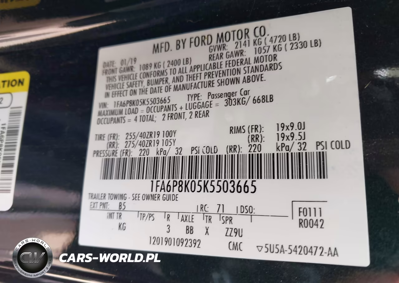 2019 Ford Mustang Bullitt VIN:1FA6P8K05K5503665 - 9