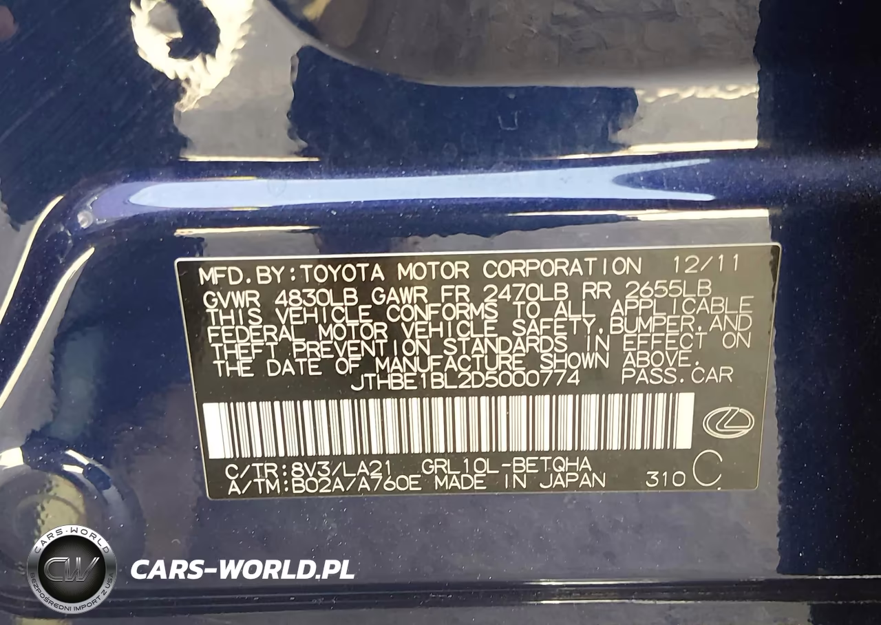 2013 Lexus Gs 350 VIN:JTHBE1BL2D5000774 - 9