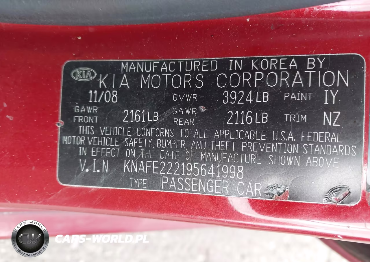 2009 Kia Spectra Ex VIN:KNAFE222195641998 - 9
