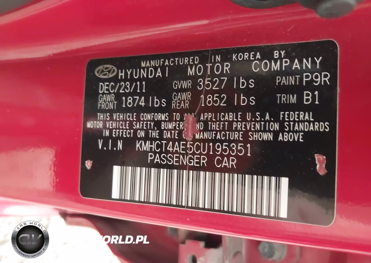2012 Hyundai Accent Gls VIN:KMHCT4AE5CU195351 - 9