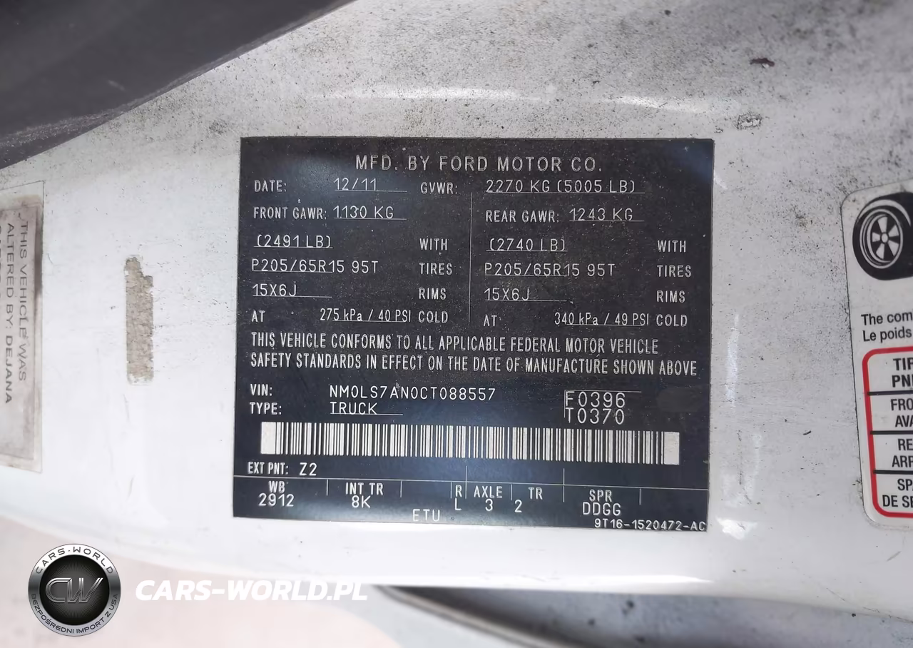 2012 Ford Transit Connect Xl VIN:NM0LS7AN0CT088557 - 9
