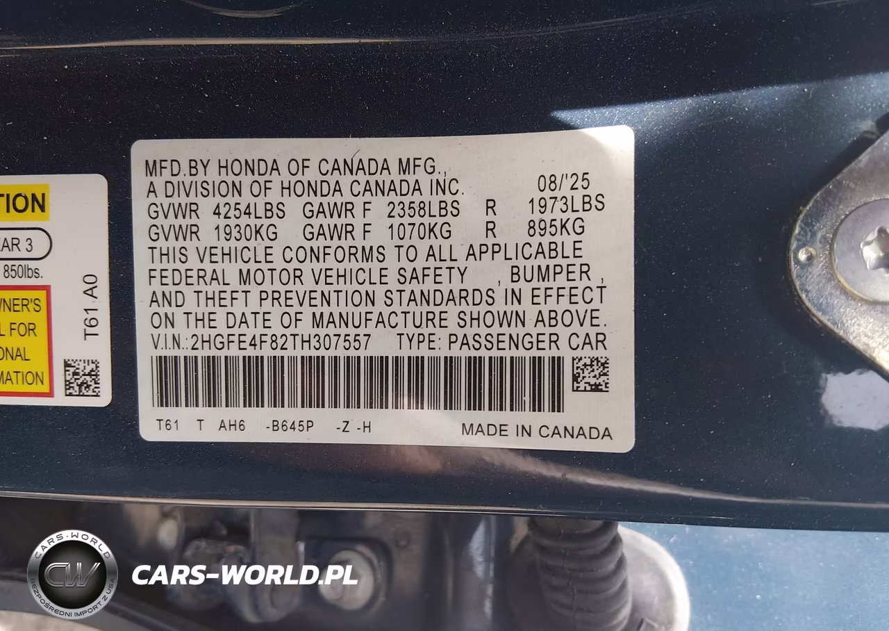 2026 Honda Civic Hybrid Sport-Sport Touring VIN:2HGFE4F82TH307557 - 9