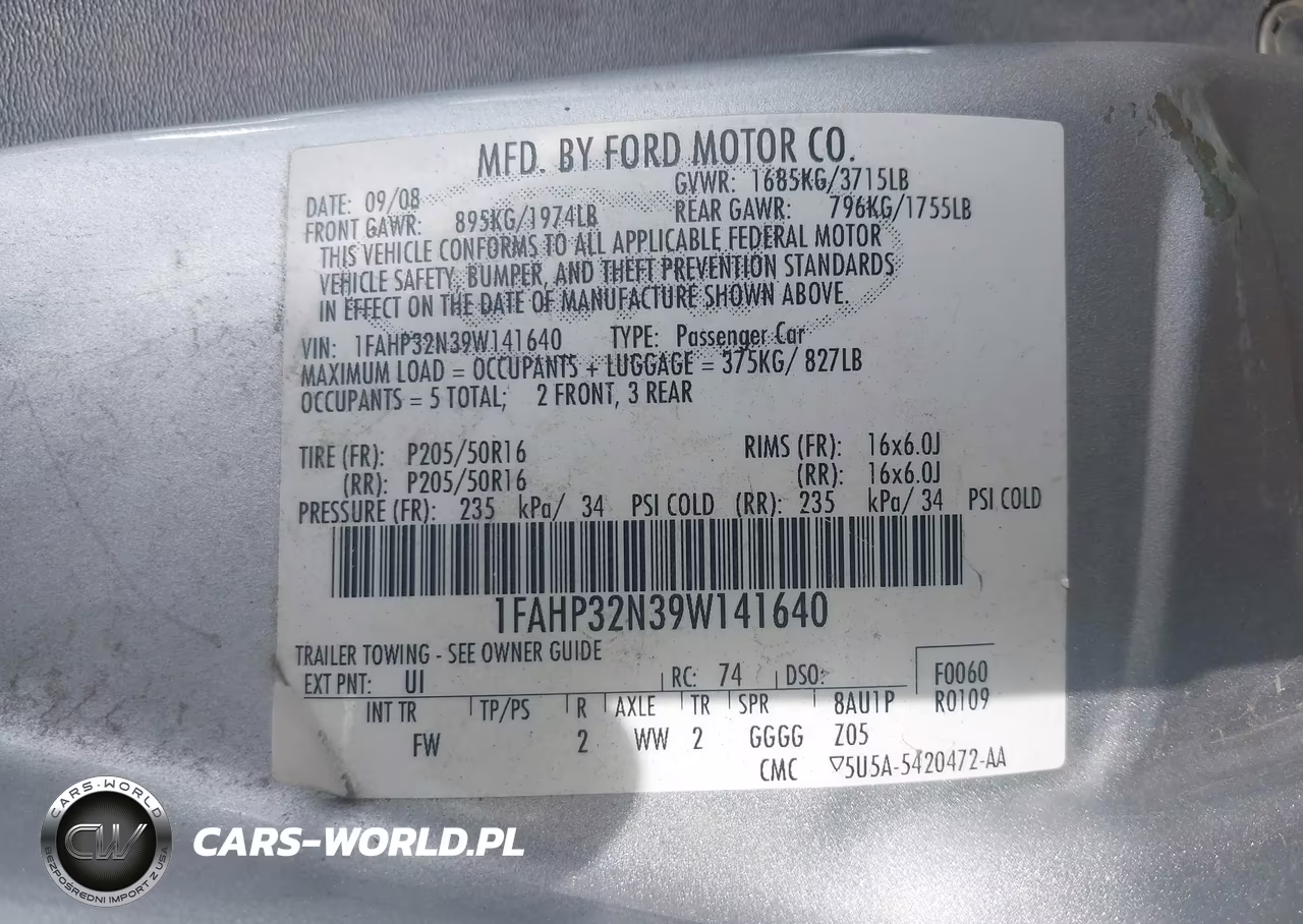 2009 Ford Focus Se VIN:1FAHP32N39W141640 - 9