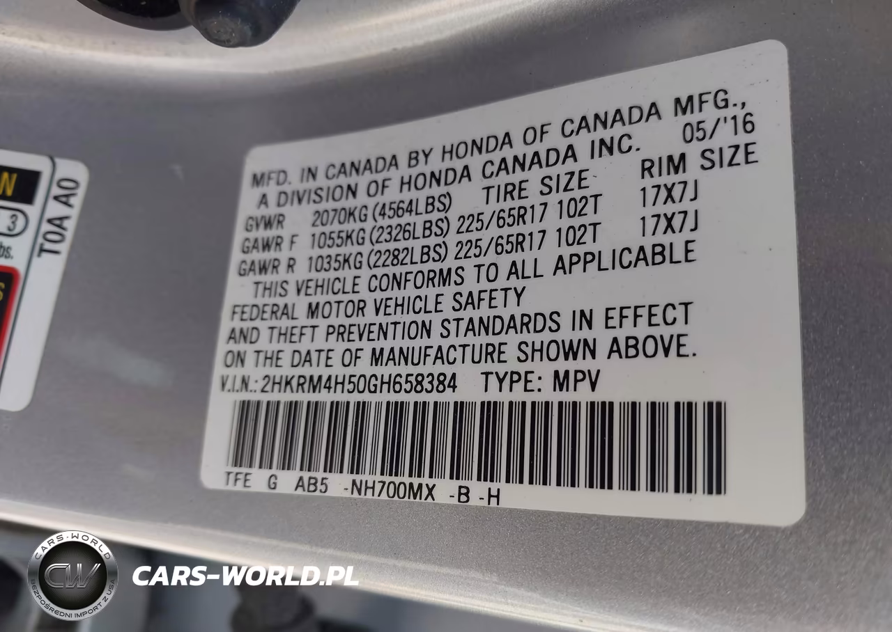 2016 Honda Cr-V Ex VIN:2HKRM4H50GH658384 - 9